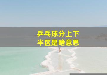 乒乓球分上下半区是啥意思