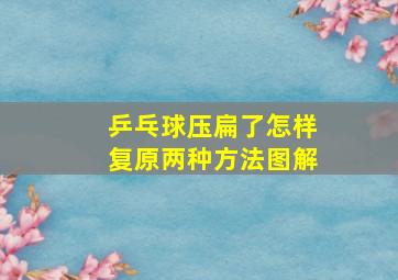 乒乓球压扁了怎样复原两种方法图解