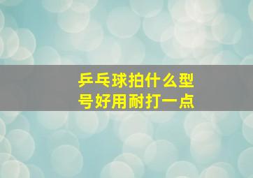 乒乓球拍什么型号好用耐打一点