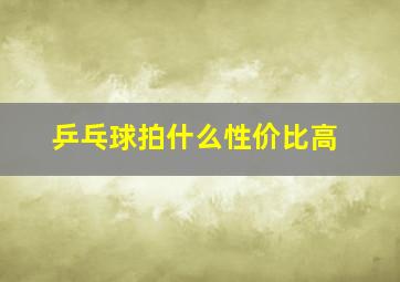 乒乓球拍什么性价比高