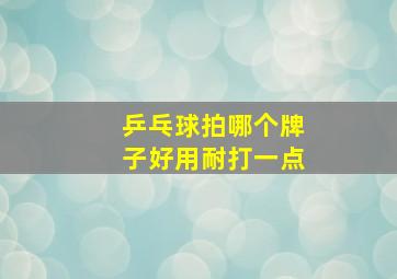 乒乓球拍哪个牌子好用耐打一点