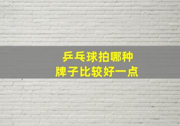 乒乓球拍哪种牌子比较好一点