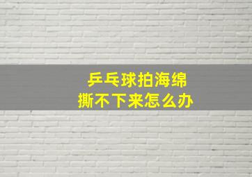 乒乓球拍海绵撕不下来怎么办