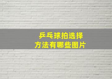 乒乓球拍选择方法有哪些图片