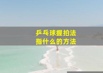 乒乓球握拍法指什么的方法