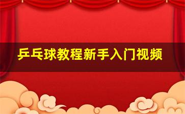 乒乓球教程新手入门视频