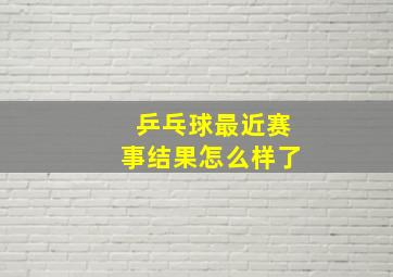 乒乓球最近赛事结果怎么样了