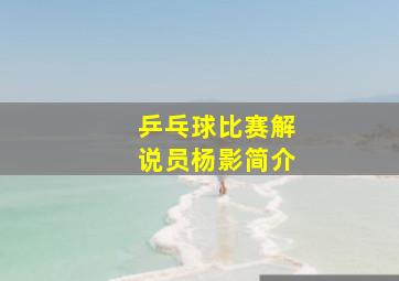 乒乓球比赛解说员杨影简介