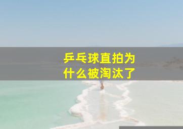 乒乓球直拍为什么被淘汰了