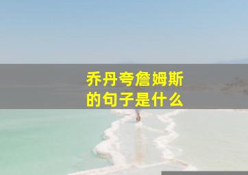 乔丹夸詹姆斯的句子是什么