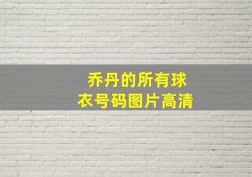 乔丹的所有球衣号码图片高清