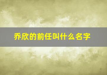 乔欣的前任叫什么名字