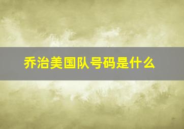 乔治美国队号码是什么