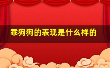 乖狗狗的表现是什么样的