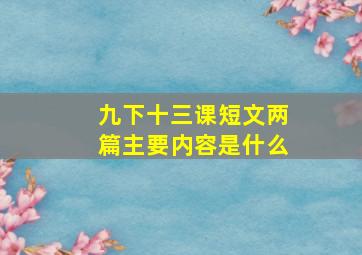 九下十三课短文两篇主要内容是什么