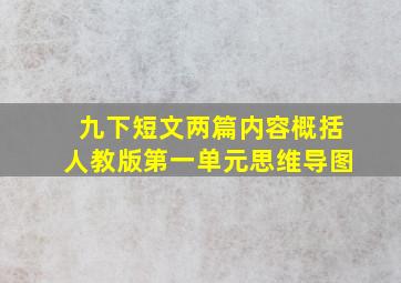 九下短文两篇内容概括人教版第一单元思维导图