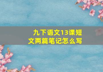 九下语文13课短文两篇笔记怎么写