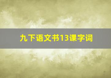 九下语文书13课字词