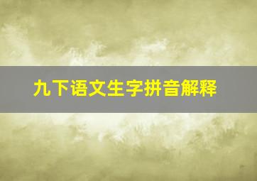 九下语文生字拼音解释