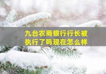 九台农商银行行长被执行了吗现在怎么样