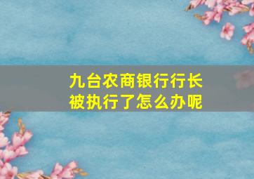 九台农商银行行长被执行了怎么办呢