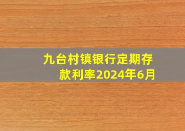 九台村镇银行定期存款利率2024年6月