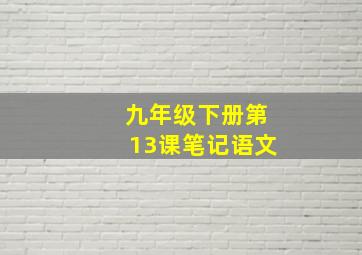 九年级下册第13课笔记语文