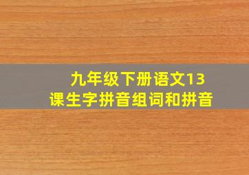 九年级下册语文13课生字拼音组词和拼音