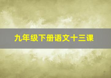 九年级下册语文十三课