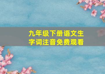 九年级下册语文生字词注音免费观看