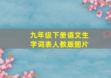 九年级下册语文生字词表人教版图片