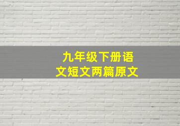 九年级下册语文短文两篇原文