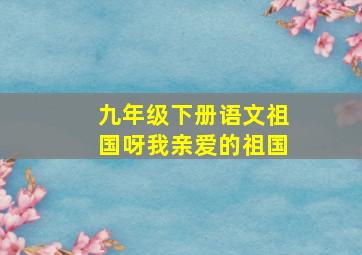 九年级下册语文祖国呀我亲爱的祖国