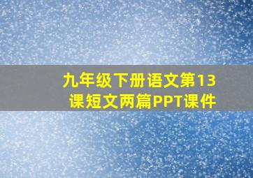 九年级下册语文第13课短文两篇PPT课件