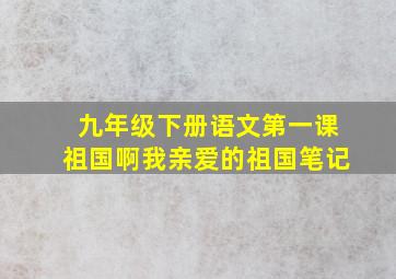 九年级下册语文第一课祖国啊我亲爱的祖国笔记