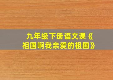 九年级下册语文课《祖国啊我亲爱的祖国》