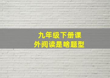 九年级下册课外阅读是啥题型