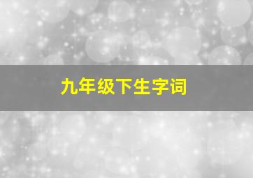 九年级下生字词