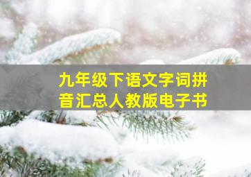 九年级下语文字词拼音汇总人教版电子书