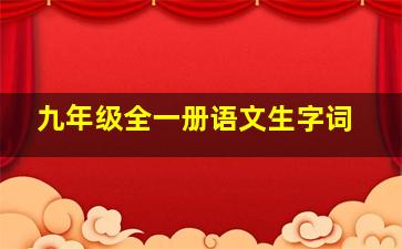 九年级全一册语文生字词