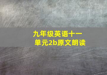 九年级英语十一单元2b原文朗读