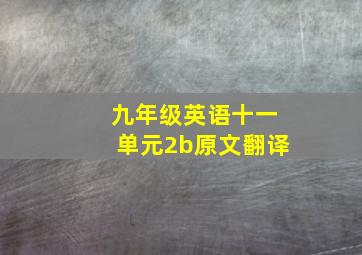 九年级英语十一单元2b原文翻译