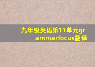 九年级英语第11单元grammarfocus翻译