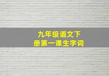 九年级语文下册第一课生字词