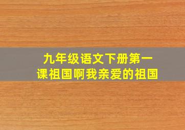 九年级语文下册第一课祖国啊我亲爱的祖国