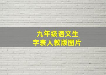 九年级语文生字表人教版图片