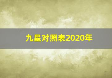 九星对照表2020年