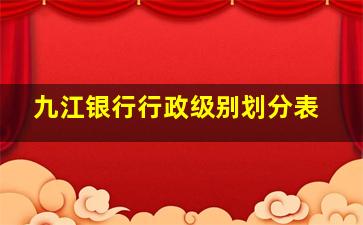 九江银行行政级别划分表