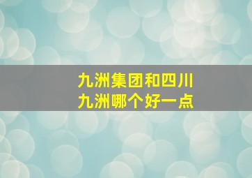 九洲集团和四川九洲哪个好一点