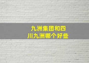 九洲集团和四川九洲哪个好些